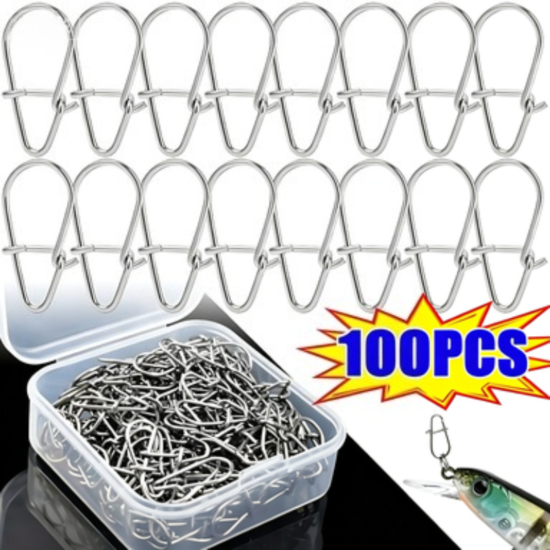 Fishing Equipment And Tools - 100PCS Stainless Steel Fishing Snap Hooked