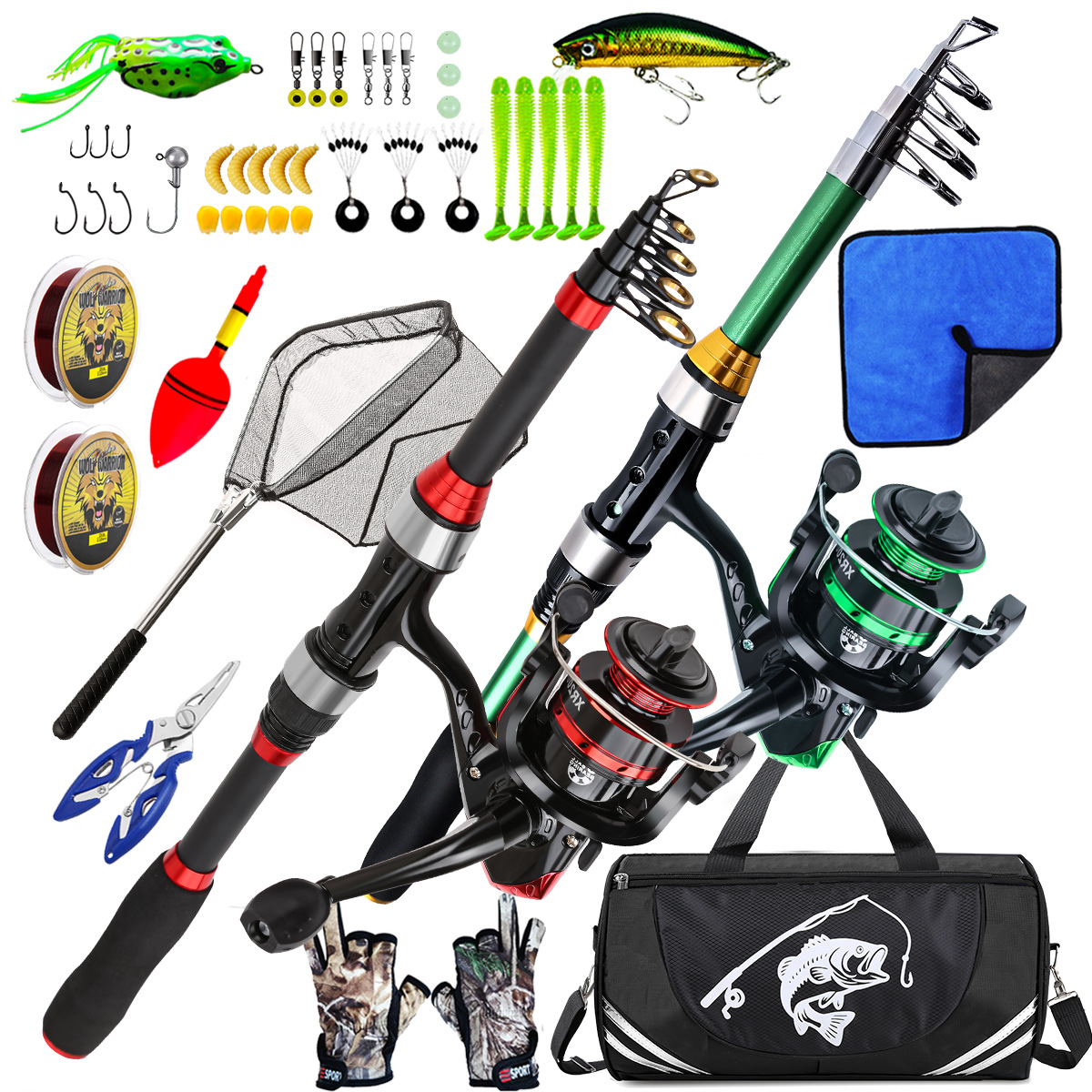 1.8m Telescopic Double Lure Ro - Landing Net Telescopic review and price