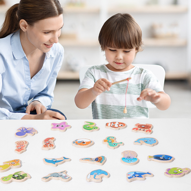 Wooden Magnetic Fishing Toys f - Fishing Equipment For Kids review and price